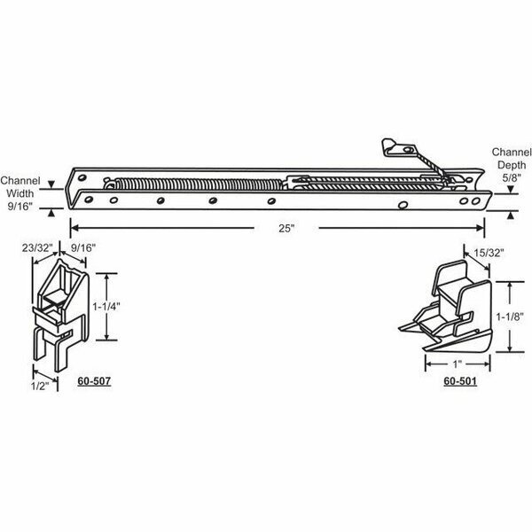 25in Window Channel Balance, Strybuc, Mfr#: 60-242-1